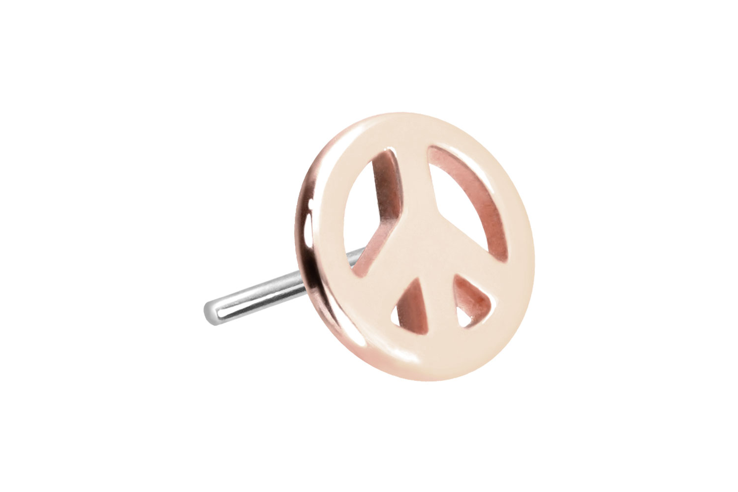 14 Karat Gold Aufsatz mit Titan Push Pin PEACE-ZEICHEN von Piercingline
